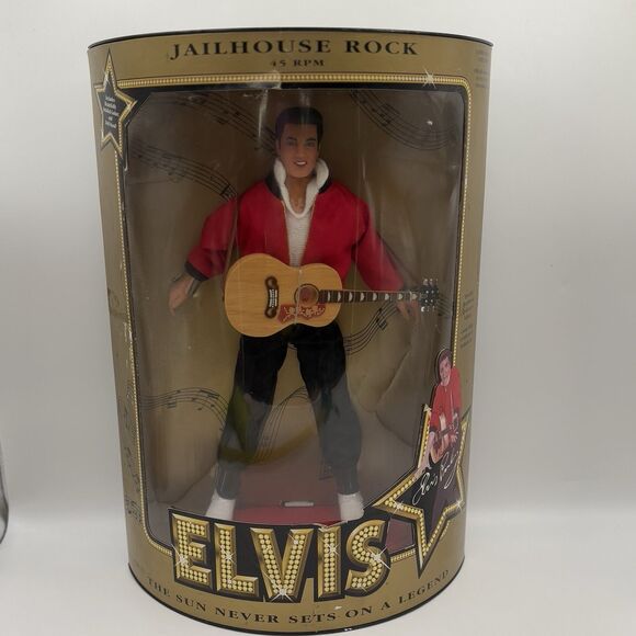 NEW Authentic Elvis Presley Jailhouse Rock Doll Collectors Edition Guitar &Stand - Picture 1 of 10